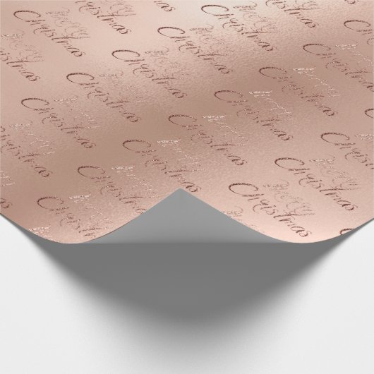 Merry Roos Gold Script Prettige feestdagen Cadeaupapier (Hoek)