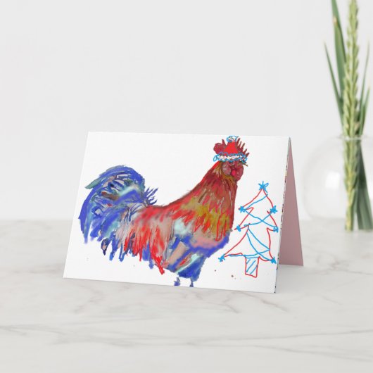 Merry Rooster-Mus kerstkaart Kaart (Voorkant)