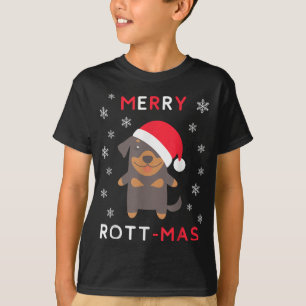 Merry Rott Mas - Funny Christmas Rottweiler XMas D T-shirt