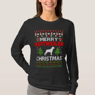 Merry Rottweiler Dog kerst lelijk T-shirt