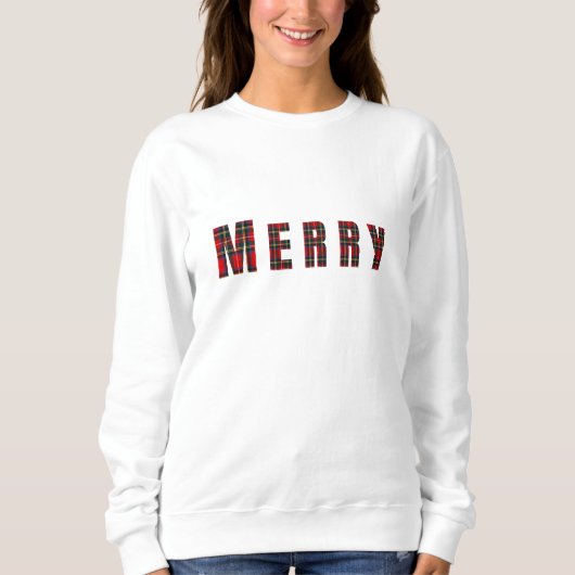 MERRY Royal Stewart Rode Kerst Plaid Trui (Voorkant)