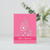 Merry Roze kerstBriefkaart Feestdagenkaart (Staand voorkant)