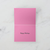 Merry Roze Kerstmis Feestdagen Kaart (Binnen)