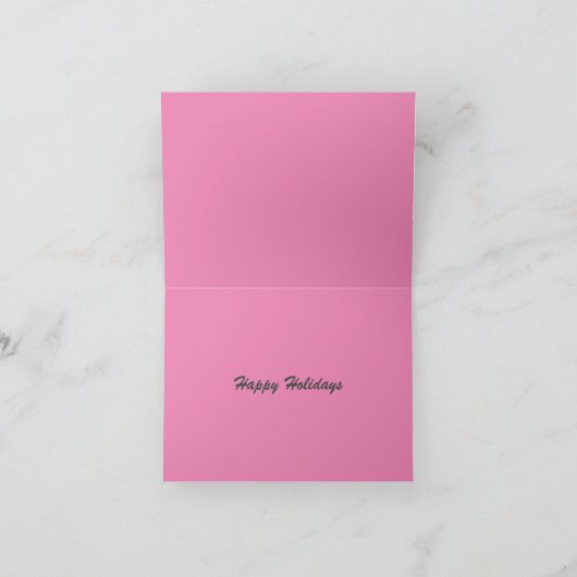 Merry Roze Kerstmis Feestdagen Kaart (Binnen)