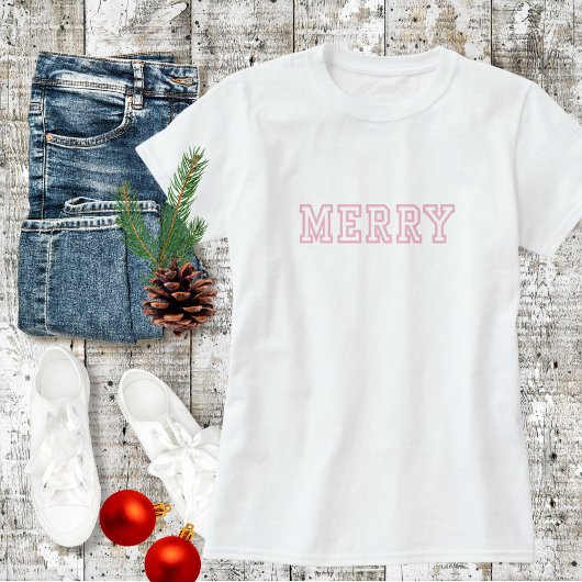Merry Roze Kerstmis T-shirt