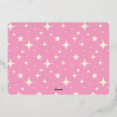 Merry Roze Retro Glans Goud Metaalglans Folie Feestdagenkaart (Achterkant)