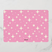 Merry Roze Retro Glitter Goud Metaalglans Folie Feestdagenkaart (Achterkant)