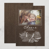 Merry Rustic Holiday Foto Feestdagenkaart (Voorkant / Achterkant)