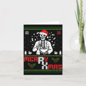 Merry Rx Mas Skeleton Pharmacist Pharmacy Tech Ugl Kaart (Voorkant)
