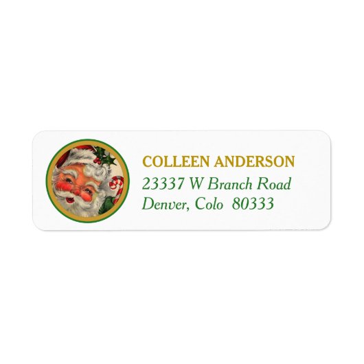 Merry Santa Claus Circle Return Address Etiket (Voorkant)
