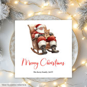 Merry Santa Claus Custom Editable Christmas Napkin Servet
