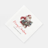 Merry Santa Claus Custom Editable Christmas Napkin Servet (Hoek)