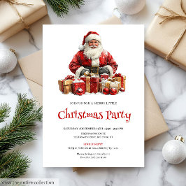 Merry Santa Claus Editable Christmas Party Invites Kaart
