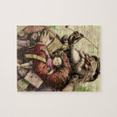 Merry Santa Claus en de kerstboom Legpuzzel (Horizontaal)