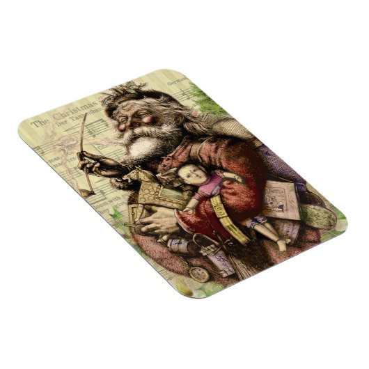 Merry Santa Claus en de kerstboom Magneet (Rechterzijde)