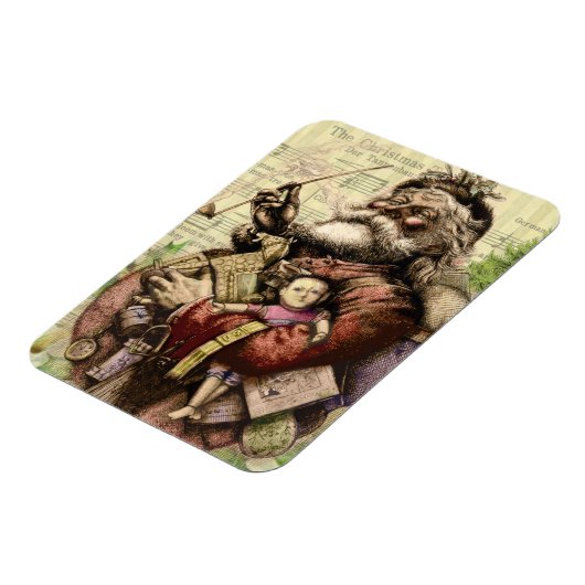 Merry Santa Claus en de kerstboom Magneet (Linkerzijde)