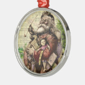 Merry Santa Claus en de kerstboom Metalen Ornament (Links)