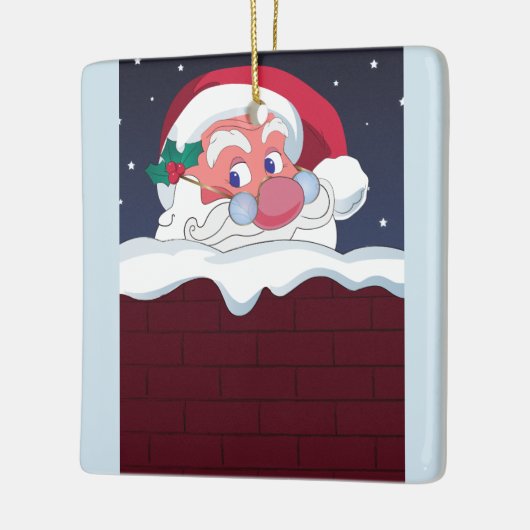 Merry Santa Claus Keramisch Ornament (Links)