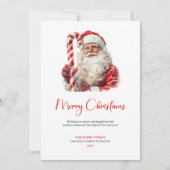 Merry Santa Claus Rustic Custom Editable Holiday Feestdagenkaart (Voorkant)