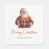 Merry Santa Claus Rustic Custom Editable Napkins Servet (Voorkant)