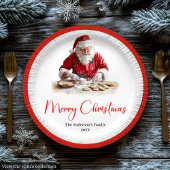 Merry Santa Claus Rustic Custom Name Editable Papieren Bordje