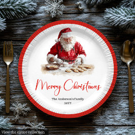 Merry Santa Claus Rustic Custom Name Editable  Papieren Bordje