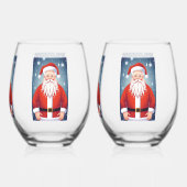 Merry Santa Claus Wijnglas Zonder Voet (Achterkant)