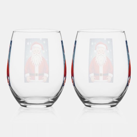Merry Santa Claus Wijnglas Zonder Voet (Rechts)