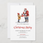 Merry Santa Editable Kids Holiday Party Invite Kaart (Voorkant)