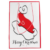 Merry Santa Hat Medium Cadeauzakje (Voorkant)