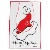 Merry Santa Hat Medium Cadeauzakje (Achterkant)