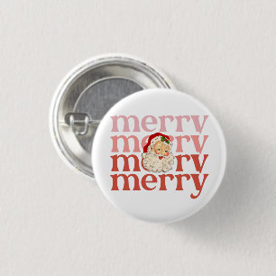 Merry santa kermas ronde button 3,2 cm