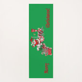 Merry Santa Riding Peppermint Snoep Train Letters Yogamat (Voorkant)
