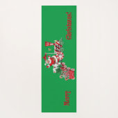 Merry Santa Riding Peppermint Snoep Train Letters Yogamat (Achterkant)