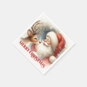 Merry Santa Rudolph Christmas Dinner Napkins Servet (Hoek)