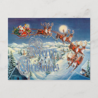 MERRY SANTA, SLEIGH & RENDIER beroemd gemaakt door Feestdagenkaart