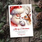 Merry Santa With Rudolph Sweet Holiday Greeting Feestdagenkaart