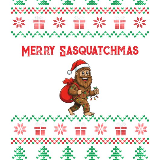 Merry Sasquatchmas Ugly Christmas Pattern Trui