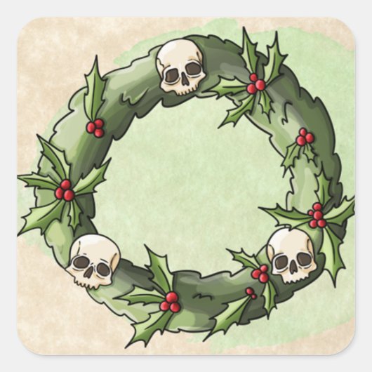 Merry Scary kerstlabels Vierkante Sticker (Voorkant)