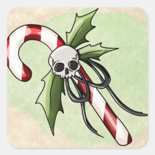 Merry Scary kerstlabels Vierkante Sticker