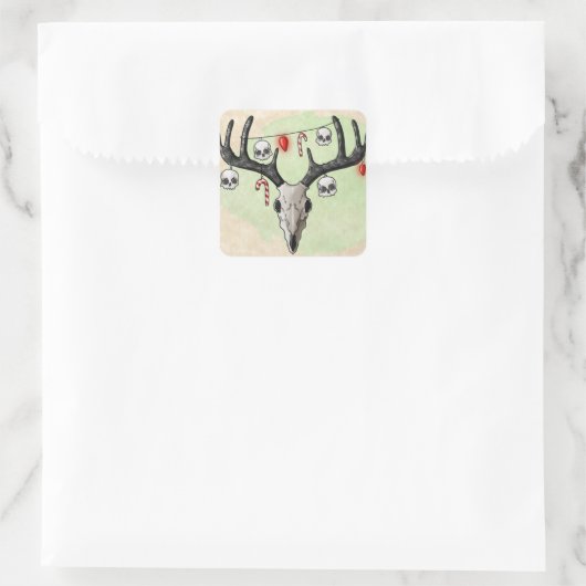 Merry Scary kerstlabels Vierkante Sticker (Tas)