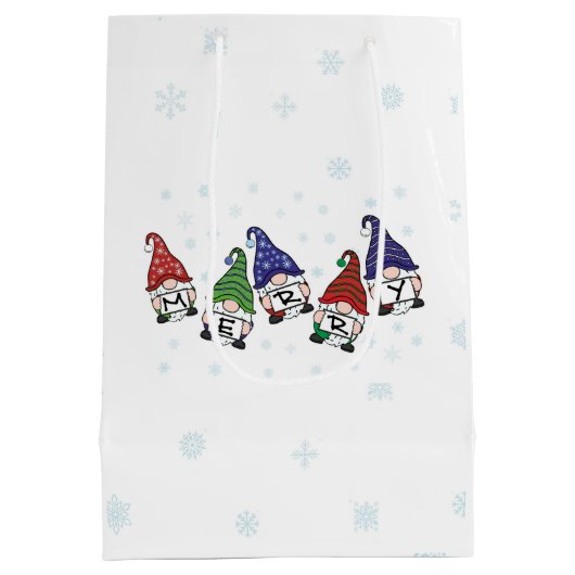 Merry Scattered Gnomen Medium Cadeauzakje (Achterkant)