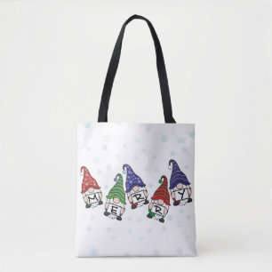 Merry Scattered Gnomen Tote Bag