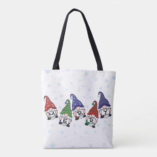 Merry Scattered Gnomen Tote Bag (Achterkant)