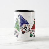 Merry Scattered Gnomen Tweekleurige Koffiemok (Center)