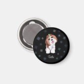 Merry & Schattig Shih Tzu met Snowflake Dog-naam Magneet (Voorkant / Achterkant)