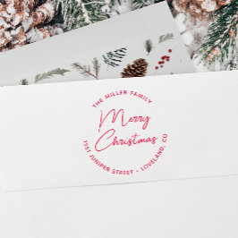 Merry Script Eenvoudig kerstretouradres Zelfinktende Stempel