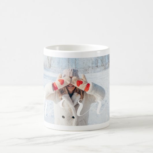 Merry Script Eenvoudige en moderne volledige fotol Koffiemok (Center)