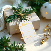 Merry Script Elegant Chic Christmas Bow van & naar Cadeaulabels