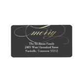 Merry Script Faux Folie Address Label (Voorkant)